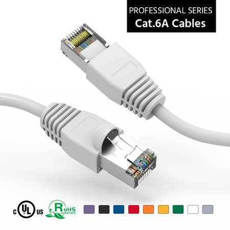 BESTLINK NETWARE CAT6A Shielded (SSTP) Ethernet Network Booted Cable- 3ft- White 100853WT